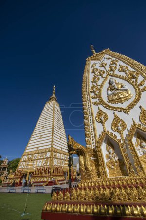 Photo for Thailand, Ubon Ratchathani -  November 24, 2023: Sri Maha Pho Chedi of Wat Phra That Nong Bua Temple in the city centre of Ubon Ratchathani and Province Ubon Ratchathani in Thailand. - Royalty Free Image