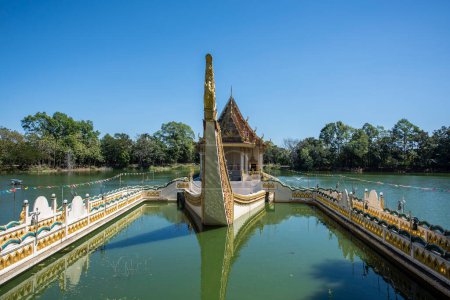 Photo for Ship Temple of Wat Sa Prasan Suk in the city centre of Ubon Ratchathani and Province Ubon Ratchathani in Thailand.  Thailand, Ubon Ratchathani, November, 24, 2023 - Royalty Free Image
