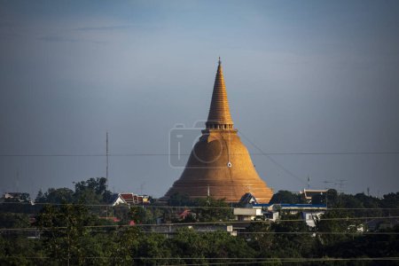 Phra Pathom Chedi in the city center of Nakhon Pathom and Province Nakhon Pathom in Thailand.  Thailand, Nakhon Pathom, November 9, 2023 
