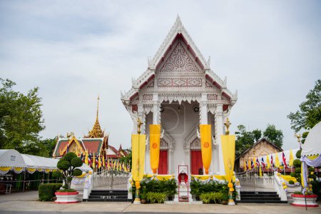 Wat Phra Ngam in the city Nakhom Pathom in the Province Nakhon Pathom in Thailand.  Thailand, Nakhon Pathom, November, 10, 2023