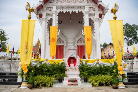 Wat Phra Ngam en la ciudad Nakhom Pathom en la provincia de Nakhon Pathom en Tailandia. Tailandia, Nakhon Pathom, 10 de noviembre de 2023