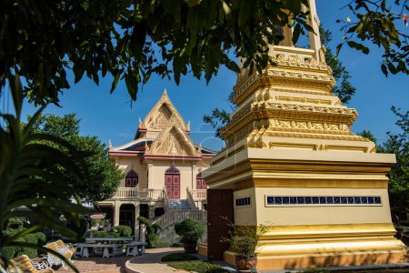 Crematorium of Wat Phra Pathom Chedi royal palace in city and Province Nakhon Pathom in Thailand.  Thailand, Nakhon Pathom, November 13, 2023