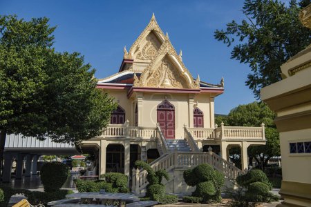 Crématorium du palais royal Wat Phra Pathom Chedi en ville et Province Nakhon Pathom en Thaïlande. Thaïlande, Nakhon Pathom, 13 novembre 2023