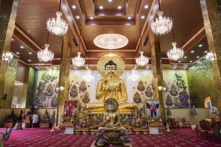 Photo for Thailand, Nakhon Pathom - November 13, 2023: Buddha figure inside of Wat Phai Lom in the city and Province Nakhon Pathom in Thailand. - Royalty Free Image