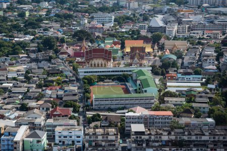 Photo for Sport Stadium and Wat Klang Worawihan in city Samut Prakan in the Province Samut Prakan in Thailand at December 7, 2023. - Royalty Free Image