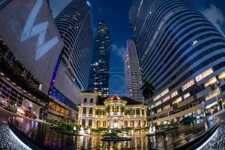 Photo for The House on Sathorn in front of King Power Mahanakhon Tower Building in the city of Bangkok in Thailand.  Thailand, Bangkok, December, 5, 2023 - Royalty Free Image
