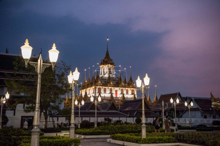 Photo for The Wat Ratchanatdaram Worawihan in Banglamphu in the city of Bangkok in Thailand.  Thailand, Bangkok, December, 9, 2023 - Royalty Free Image