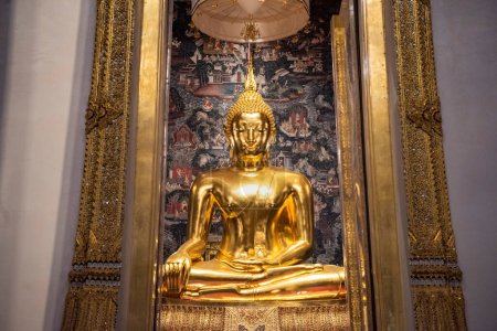 Photo for The Big Buddha of Wat Suthat Thepwararam Ratchaworamahawihan in Banglamphu in the city of Bangkok in Thailand.  Thailand, Bangkok, December, 9, 2023 - Royalty Free Image