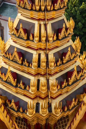 Photo for A detail of the Wat Ratchanatdaram Worawihan in Banglamphu in the city of Bangkok in Thailand.  Thailand, Bangkok, December, 10, 2023 - Royalty Free Image