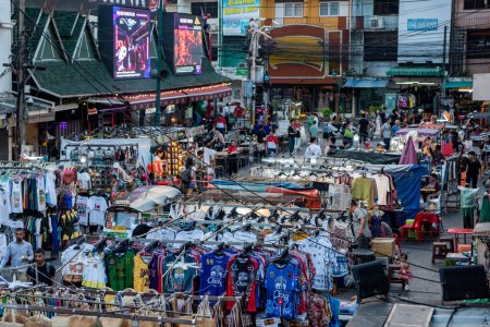 Photo for The new clean Marketstreet and Tourist place Khao San Road in Banglamphu in the city of Bangkok in Thailand.  Thailand, Bangkok, December, 10, 2023 - Royalty Free Image