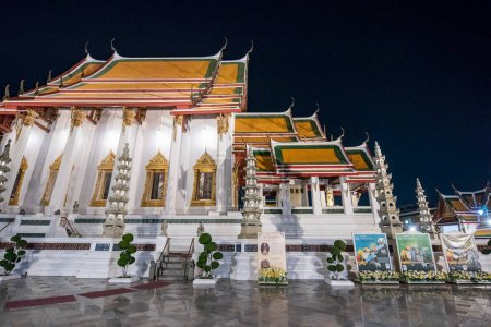 Photo for The Wat Suthat Thepwararam Ratchaworamahawihan in Banglamphu in the city of Bangkok in Thailand.  Thailand, Bangkok, December, 9, 2023 - Royalty Free Image