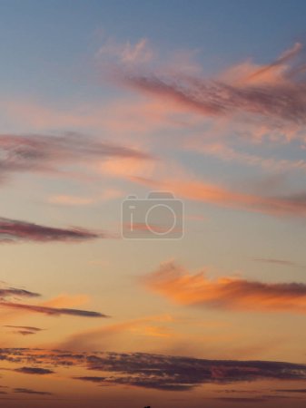 Photo for Clouds glow with golden light from sunset - Royalty Free Image