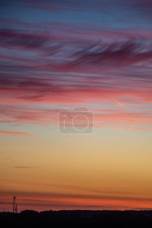 Photo for Colorful sunrise with beautiful veil clouds - Royalty Free Image