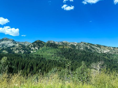 The scenic view of Deer Valley near Park City, Utah in the USA on a sunny day.