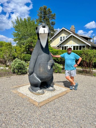 Photo for Jasper, AB Canada - May 26, 2023:  A bear statue in the town of Jasper, AB in Canada Jasper National Park. - Royalty Free Image