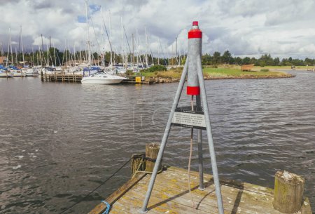 Signalrakete auf der Seebrücke in Dänemark.
