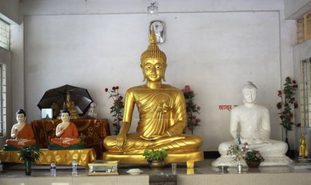 Photo for Beautiful Big Golden Buddha statue in Ramu Buddha temple, Bandarban District, Chittagong, Bangladesh - Royalty Free Image