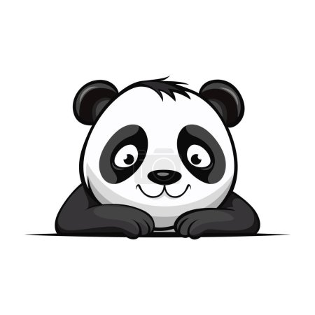 Niedliches Lächeln Cartoon Panda, Vektorillustration.