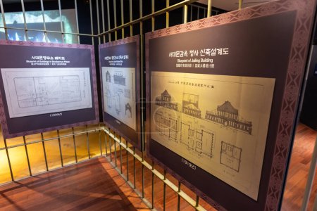 Photo for Seodaemun prison history hall museum exhibition in Seoul, capital of South Korea on 5 November 2023 - Royalty Free Image