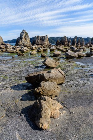 Hashigui Rocks amazing natural stone formations in Kushimoto Town in Kii Peninsula of Wakayama Prefecture in Japan