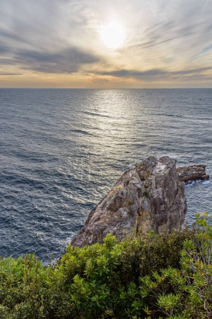 Photo for Sandanbeki Rock Cliff on Pacific ocean coast in Shirahama Town in Wakayama prefecture Japan - Royalty Free Image
