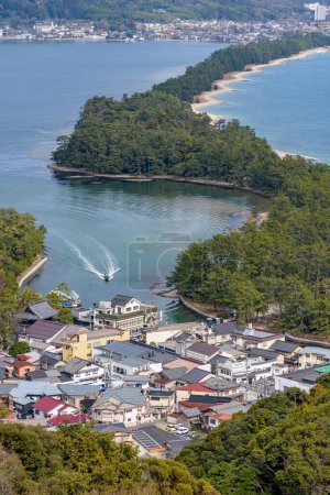 Amanohashidate on the Sea of Japan in north Kyoto prefecture considered as one of the top three scenic views in Japan