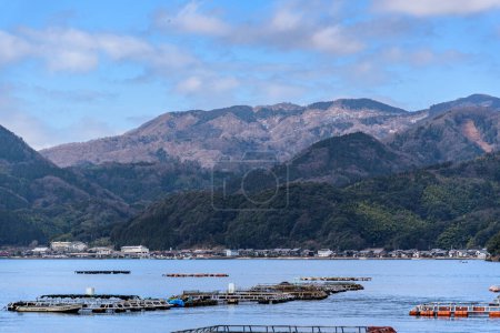 Traditional wooden fishermen Funaya boathouses in Ine north Kyoto prefecture on the Sea of Japan