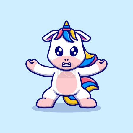 Illustration for Cute unicorn cartoon icon illustration - Royalty Free Image