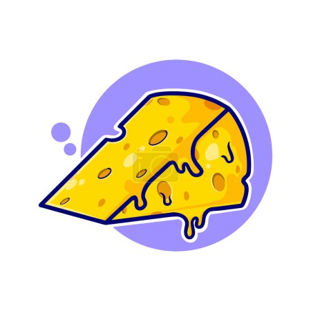 Illustration for Cute cheese cartoon icon illustration. funny stickers for family gifts or business suit - Royalty Free Image