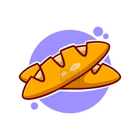 Illustration for Cute bread cartoon icon illustration. funny stickers for family gift or business suit - Royalty Free Image