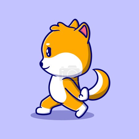 Cute shiba inu cartoon icon illustration. funny character for stickers and business