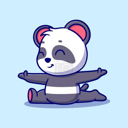 Illustration for Cute panda cartoon icon illustration. funny gift cartoon. Business icon concept. Flat cartoon style - Royalty Free Image