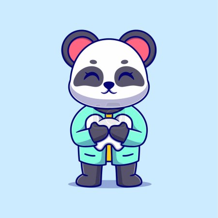 Ilustración de Lindo dentista panda Cartoon Vector Icono Ilustración. Animal Icon Concept Vector Premium aislado. Estilo plano de dibujos animados - Imagen libre de derechos