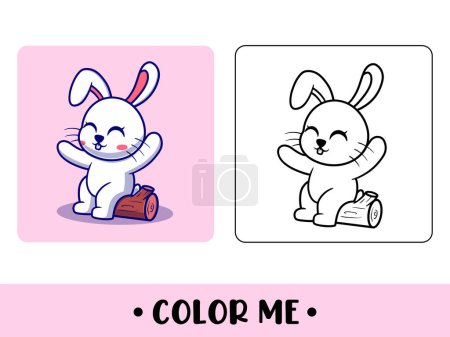 Illustration for Vector coloring book or page for kids. cute easter black and white illustration - Royalty Free Image