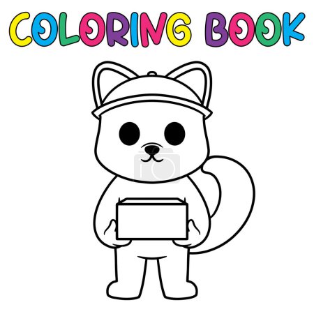 Téléchargez les illustrations : Livre à colorier service mignon chien - illustration vectorielle. - en licence libre de droit