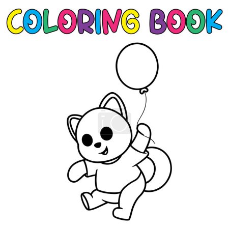 Ilustración de Libro para colorear lindo perro - vector de ilustración. - Imagen libre de derechos