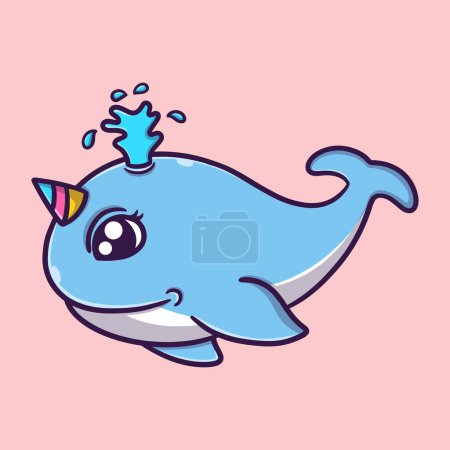 Illustration for Cute orca cartoon vector icon illustration - Royalty Free Image