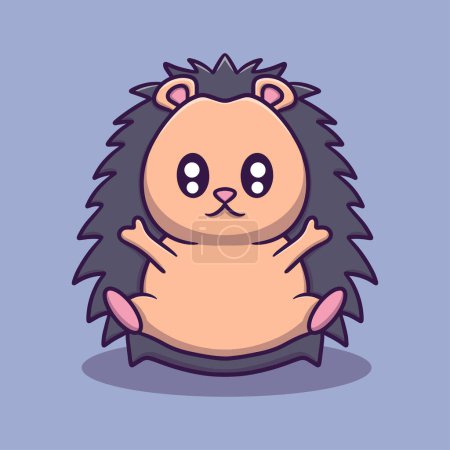 Téléchargez les illustrations : Illustration vectorielle de dessin animé Porcupine mignon - en licence libre de droit