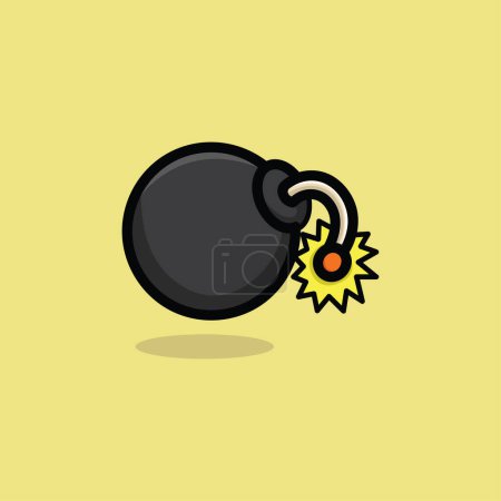 Téléchargez les illustrations : Illustration d'icône vectorielle de bombe - en licence libre de droit
