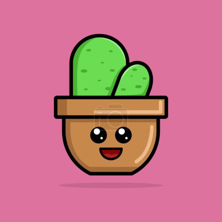 Ilustración de Lindo cactus vector icono ilustración - Imagen libre de derechos