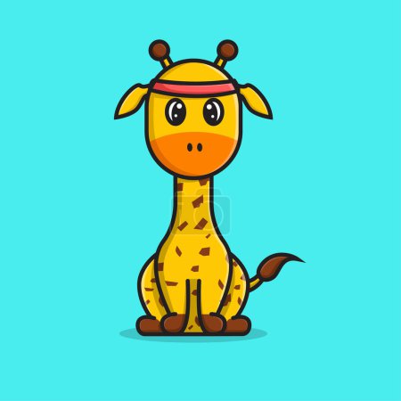 Téléchargez les illustrations : Illustration d'icône vectorielle girafe roi - en licence libre de droit