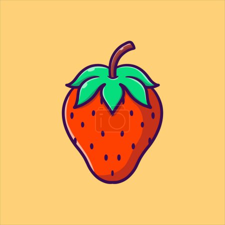 Téléchargez les illustrations : Illustration vectorielle de fraises mignonnes - en licence libre de droit
