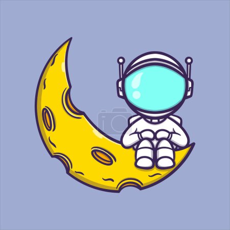 Illustration for Cute astronaut cartoon vector icon illustration - Royalty Free Image