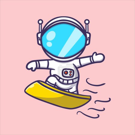 Illustration for Cute astronaut cartoon vector icon illustration - Royalty Free Image