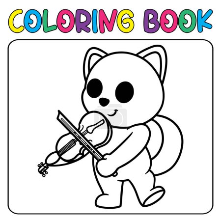 Illustration for Vector coloring book animal activity. Coloring book cute animal for education cute dog black and white illustration - Royalty Free Image