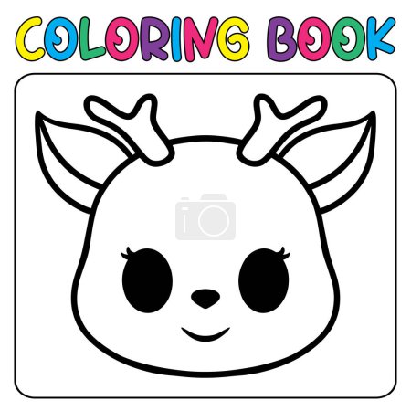 Téléchargez les illustrations : Vecteur cerf mignon pour coloriage des enfants illustration icône vectorielle - en licence libre de droit