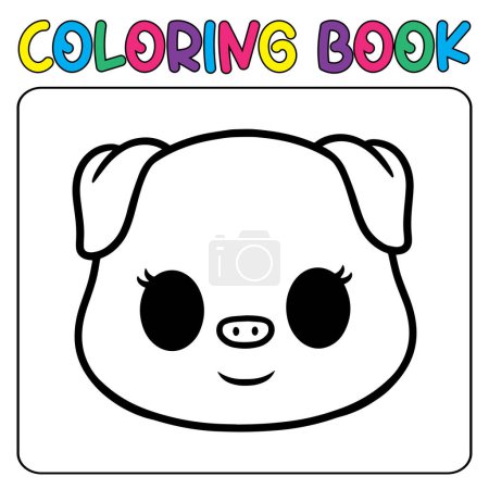 Téléchargez les illustrations : Vecteur cochon mignon pour coloriage enfant illustration icône vectorielle - en licence libre de droit