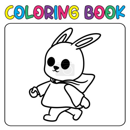Illustration for Vector cute bunny for children's coloring page vector icon illustration - Royalty Free Image
