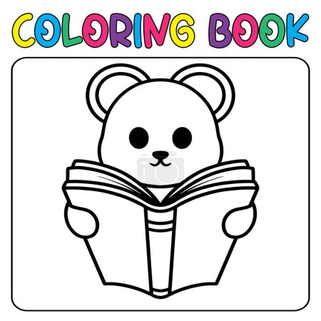 Téléchargez les illustrations : Vecteur mignon panda ours pour coloriage des enfants illustration icône vectorielle - en licence libre de droit
