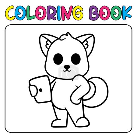 Téléchargez les illustrations : Chien vectoriel mignon pour coloriage enfant illustration icône vectorielle - en licence libre de droit
